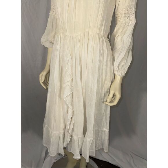Vintage Danuta Kraft San Francisco White Boho Prairie Maxi Dress – Crochet Flora - Picture 9 of 14